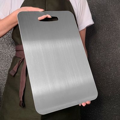 Tabua de Carne Corte Cozinha Profissional Aço Inox 36x25cm