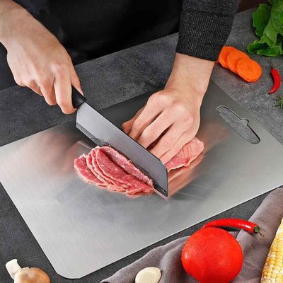 Tabua de Carne Corte Cozinha Profissional Aço Inox 29x20cm