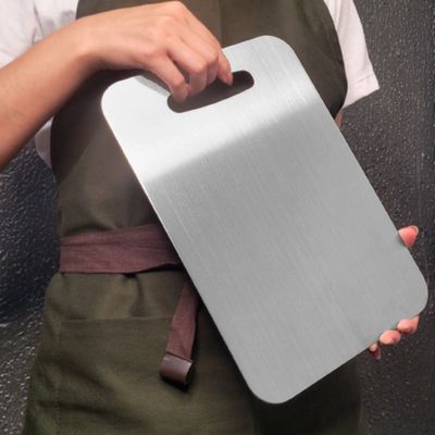 Tabua de Carne Corte Cozinha Profissional Aço Inox 29x20cm