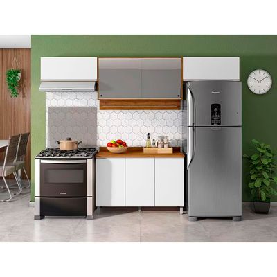 Cozinha Completa Bartira Amazonita com 7 Portas e 3 Prateleiras n/a