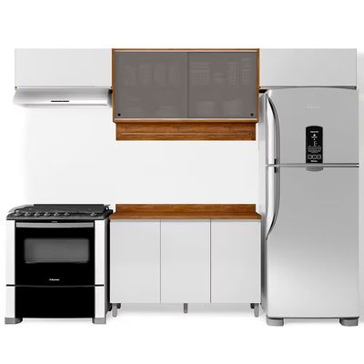 Cozinha Completa Bartira Amazonita com 7 Portas e 3 Prateleiras n/a