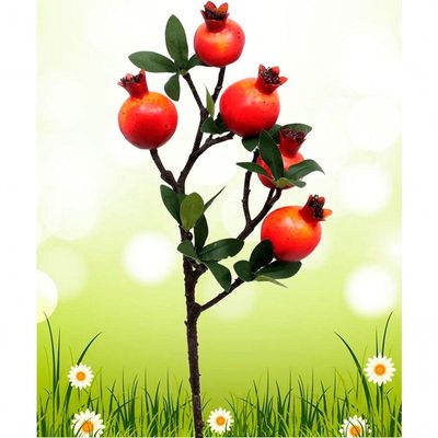 Kit 2 Plantas Fruta Romã Artificial Natal Decoração De 60cm