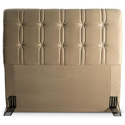 Cabeceira para Cama de Solteiro Hellen Zeus com Revestimento Platinum - 90cm de largura Bege