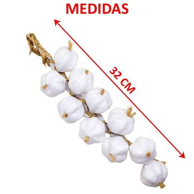 Kit 8 Enfeite Trança Réstia Cebola Alho Artificial Artesanal