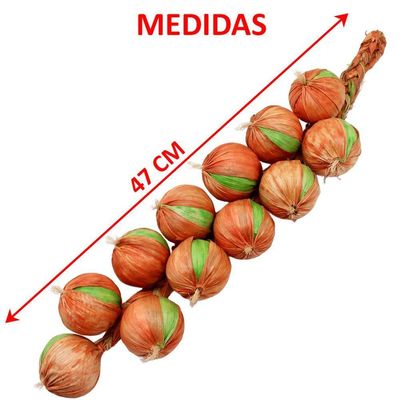 Kit 8 Enfeite Trança Réstia Cebola Alho Artificial Artesanal
