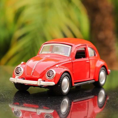 Miniatura Fusca Vermelho Carrinho De Metal Antigo Colecionável
