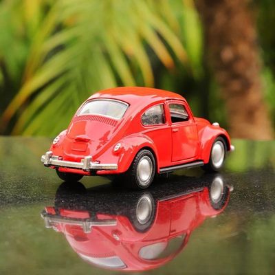 Miniatura Fusca Vermelho Carrinho De Metal Antigo Colecionável