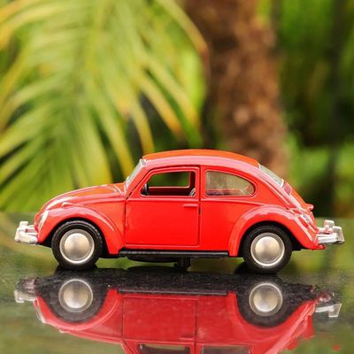 Miniatura Fusca Vermelho Carrinho De Metal Antigo Colecionável