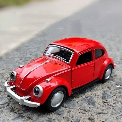 Miniatura Fusca Vermelho Carrinho De Metal Antigo Colecionável