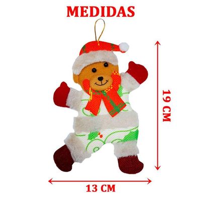 Kit 8 Pendente árvore Natal Noel Rena Urso Boneco Neve 19cm