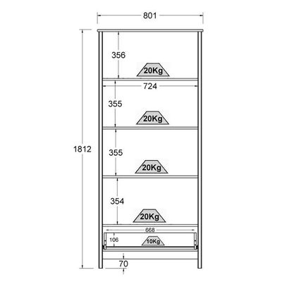 Cristaleira 2 Portas Vidro 1 Gaveta 180x80 Cm E954 Diamond Dtall Diamond