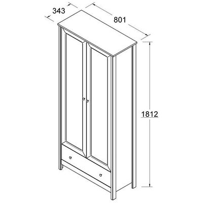 Cristaleira 2 Portas Vidro 1 Gaveta 180x80 Cm E954 Diamond Dtall Diamond