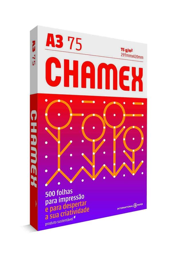 Papel Sulfite Chamex Multi A3 Branco 75g com 500 Folhas