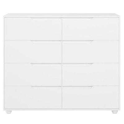 Cômoda Grande 8 Gavetas Doble  Branco Freijó