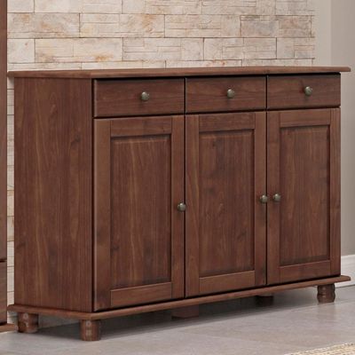 Balcao Madeira Maciça 3 Portas 3 Gavetas 129 Cm 8927 Cafe Milani Store Cafe