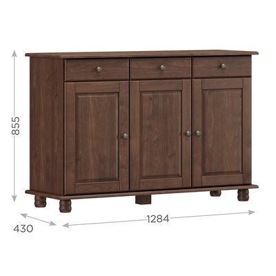 Balcao Madeira Maciça 3 Portas 3 Gavetas 129 Cm 8927 Cafe Milani Store Cafe