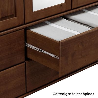 Balcao Madeira Maciça 3 Portas 3 Gavetas 129 Cm 8927 Cafe Milani Store Cafe