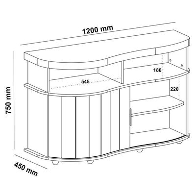 Buffet Porta De Correr 120 Cm 4736 Cinamomo Off White Arly Cinamomo Off White