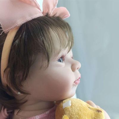Bebê Reborn Menina Olhos Abertos Artesanal Corpo De Pano Macio Antialérgico