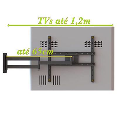 Suporte Tv 10" A 56" Braço Longo Vesa 400x400 4 Mov Preto