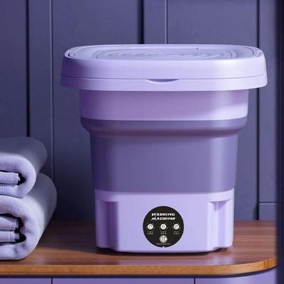 Mini Máquina De Lavar Silenciosa Dobrável Portátil 9 Litros Cor:roxo