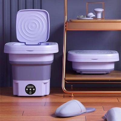 Mini Máquina De Lavar Silenciosa Dobrável Portátil 9 Litros Cor:roxo