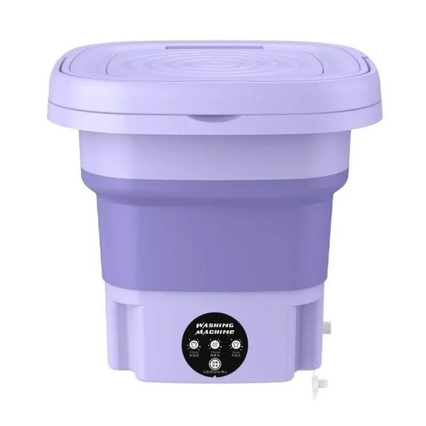 Mini Máquina De Lavar Silenciosa Dobrável Portátil 9 Litros Cor:roxo