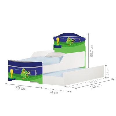 Mini Cama Infantil Com Auxiliar Pop Papagaio Futebol