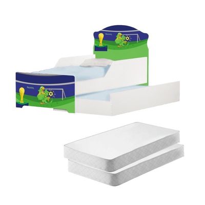 Mini Cama Infantil Com Auxiliar Pop Papagaio Futebol Com Colchão