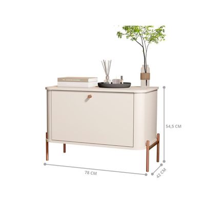 Cômoda Pequena Irondale Off White Bronze