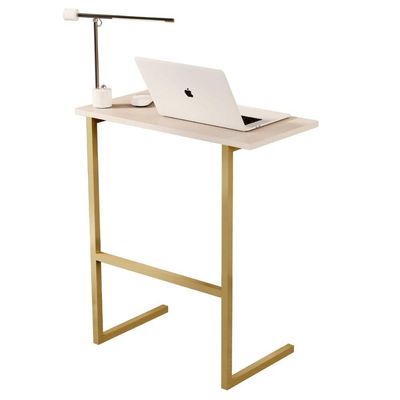 Mesa Notebook Pés Ferro Valência Pérola Dourado