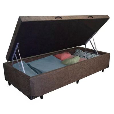 Cama Box Baú Solteiro Suede Sereneprime Marrom 88x188x44