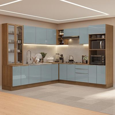 Armário De Cozinha Completa 566cm Lux Madesa 01 Rustic/cinza