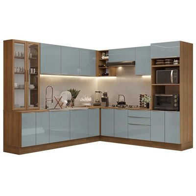 Armário De Cozinha Completa 566cm Lux Madesa 01 Rustic/cinza