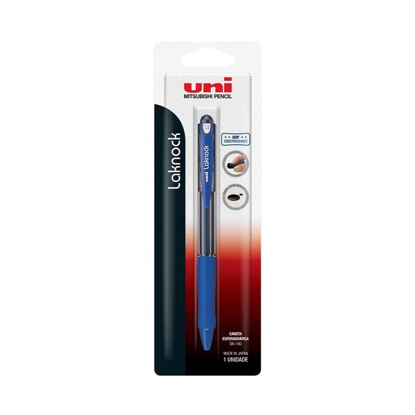 Caneta Esferográfica Uniball Laknock Azul 1.0mm