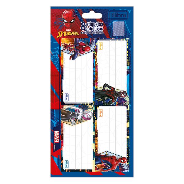Etiqueta Adesiva Escolar Tilibra Spider-Man com 8 Unidades