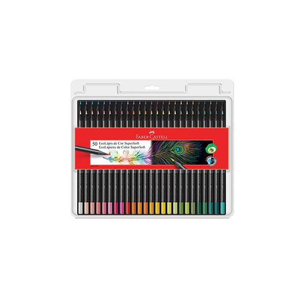 Lápis de Cor Faber-Castell Ecolápis Supersoft 50 Cores Lápis de Cor Faber-Castell Ecolápis Supersoft 50 Cores