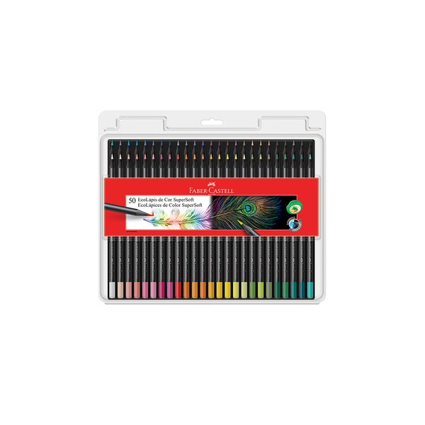 Lápis de Cor Faber-Castell Ecolápis Supersoft 50 Cores