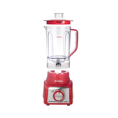 Liquidificador Turbo Mondial 127V 1000W Vermelho/Inox - L-1000 RI