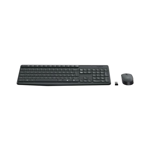 Kit Teclado e Mouse Logitech MK235 Sem Fio, Resistente à Água Preto - 920-007903