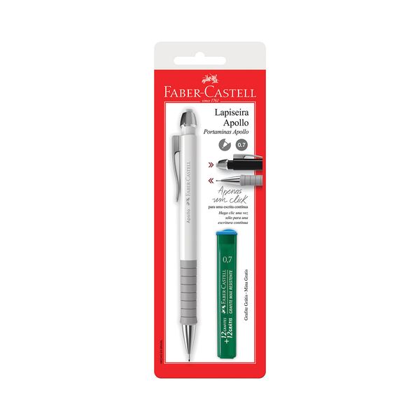 Lapiseira Faber-Castell Apollo Mix 0.7mm com Mina Refil 0.7mm Cores Diversas - Item Sortido