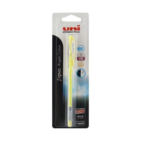 Caneta Gel Uniball Signo Angelic Color Pastel Amarela 0.7mm