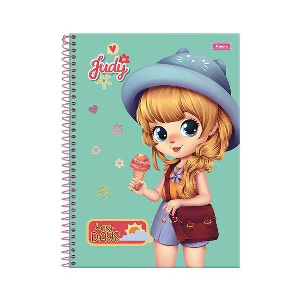 Caderno Universitário Foroni Espiral Judy 10 Matérias 160 Folhas Capas Diversas - Item Sortido