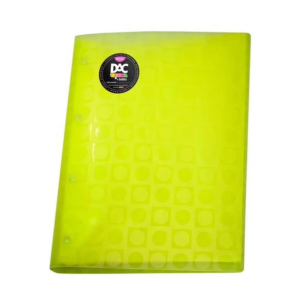 Pasta Catálogo Dac A4 Bubble Neon Amarelo com 10 Envelopes 30x22,5cm