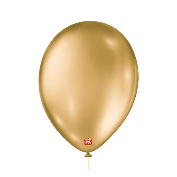 Balão São Roque Cintilante Nº 9 Dourado com 25 Unidades