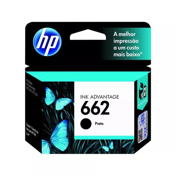 Cartucho de Tinta HP 662 Preto CZ103AB