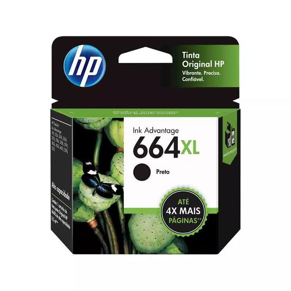 Cartucho de Tinta HP 664XL Preto F6V31AB