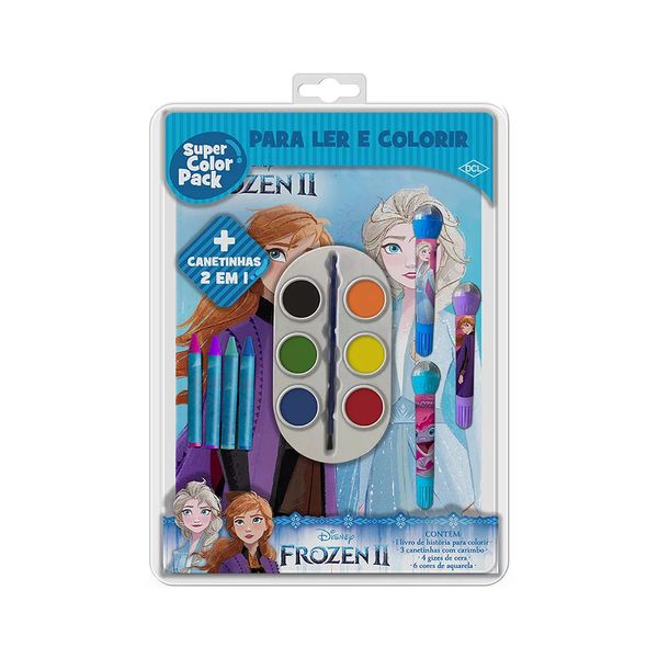 Livro Infantil Dcl Super Color Pack para Ler e Colorir Disney Frozen 2