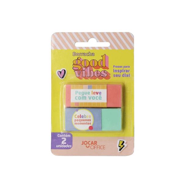 Borracha Leonora Retangular Good Vibes Vermelha e Verde 2 Unidades Borracha Leonora Retangular Good Vibes Vermelha e Verde 2 Unidades