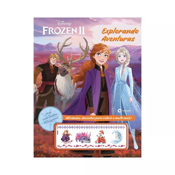 Livro Infantil Culturama Explorando Aventuras Frozen 2 com Tatuagens